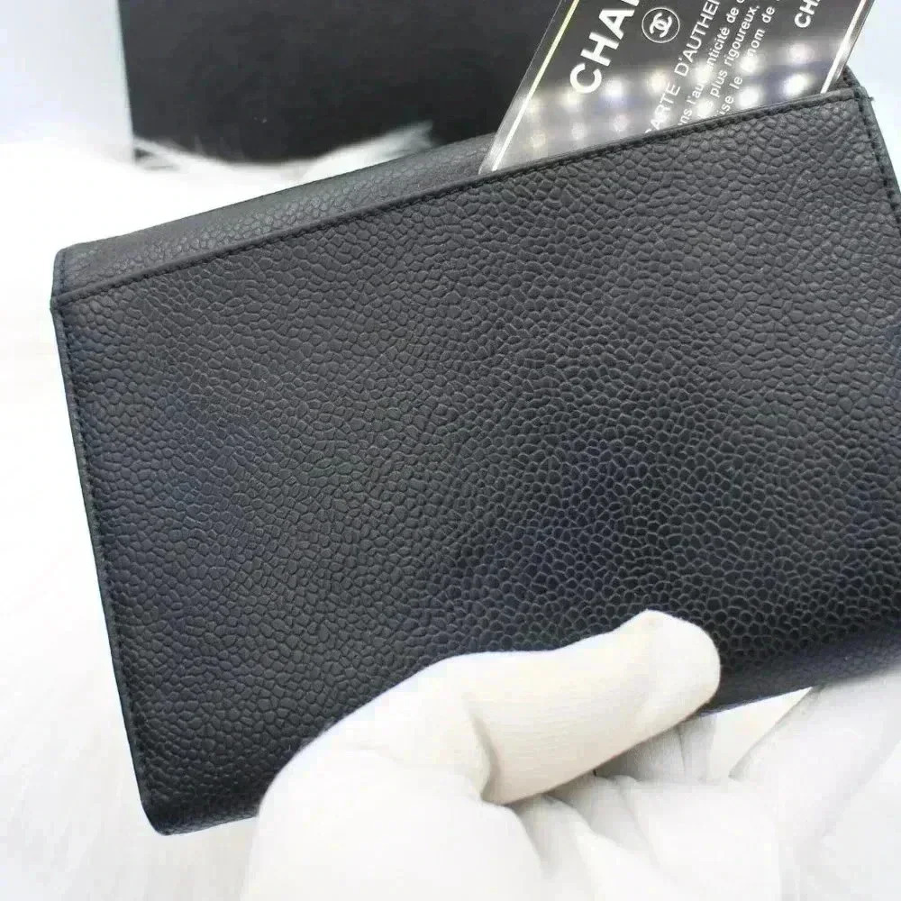 Chanel Caviar Interlocking CC Logo  TriFold Wallet - Picture 9 of 16